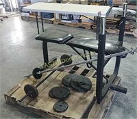 Weight bench and weights