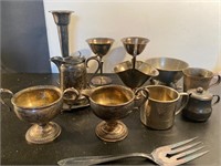 Lot of weighted sterling & silverplate