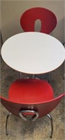 White Tables (5)  with Red Chairs (11)