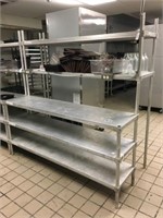 Industrial stainless steel double sided shelving