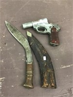 Flare Gun And Primitive Knife With Sheath