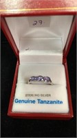 Sterling Silver 4.5x4mm genuine tanzanite ring