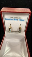 Sterling Silver yellow gold plated genuine blue