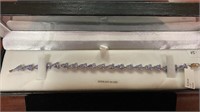 Sterling silver genuine tanzanite bracelet &