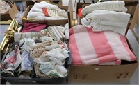 Table Lot of Vintage Linens