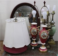 Oval Mirror & 5 Lamps