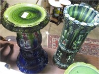 JARDINIERE AND UMBRELLA STANDS AS FOUND