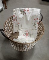 Basket with tablecloth