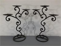 Scrolled Metal Candle Stands -2 Matching