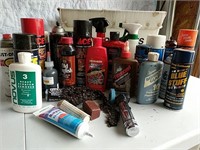 Garage chemicals and spray Paints