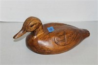SIGNED BOB SITTON "CANVASBACK" CARVED WOOD DUCK