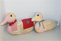 PAIR OF QUILTED DUCKS