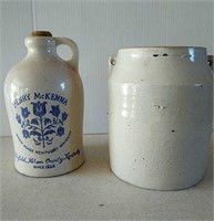 Henry McKenna whisky jug and crock without lid