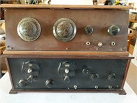 2 wood case radios