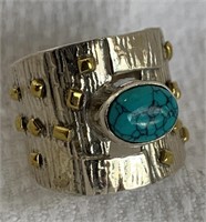 Sterling Silver Ring w/ Turquoise Sz 6