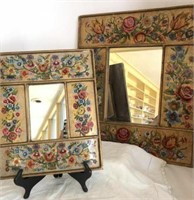 COLORFUL FLORAL REVERSE PAINTED MIRRORS
