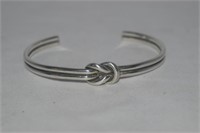 Sterling Silver Knot Cuff Bracelet Marked Avery