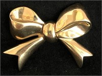CLASSIC 14K GOLD BOW BROOCH / PENDANT (NO MARKS