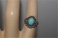 Sterling Silver Ring w/ Turquoise Size 6