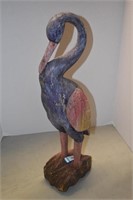 Tall Colorful Carved Goose