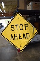 Metal Stop Ahead Sign