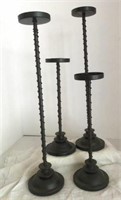 (4) METAL CANDLEHOLDERS 13" AND 19"T