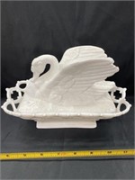 Milk Glass Swan On Nest