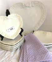 LARGE ITALIAN HEART PLATTER WITH RIBBONS AND
