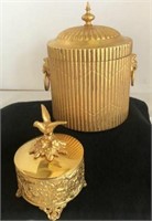 19TH CENTURY GOLDPLATED BISCUIT BARREL WITH