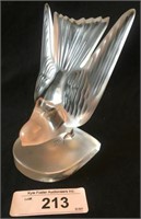 LALIQUE SWALLOW CRYSTAL BOOKEND 6.25"T
