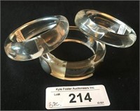 (3) LUCITE CLEAR BANGLE BRACELETS FROM