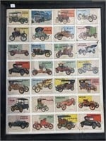 Framed Antique Auto Cards