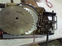 10" saw blades and small vice