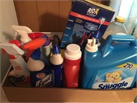 Box lot of laundry supplies