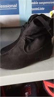 Girls black suede like booties size 12