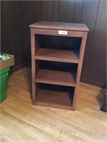 2 shelf wood cabinet 32”H x 15”W x 15.5”D