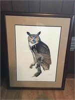 Framed Great Horned Owl by Ray Harm