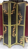Vintage Style Painted Room Divider Screen