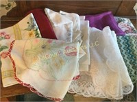assorted linens table hand stitched piece