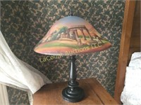 beautiful painted side table lamp
