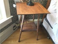 small antique side table 20" square