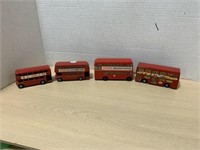 Lot Of 4 Red London Buses