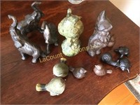 assorted cast animals gnome snail elephants