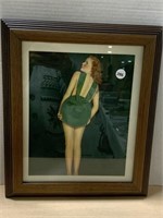 The Green Hat Pin-up Print - Framed