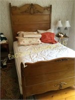 Antique bed headboard footboard mattress ornate