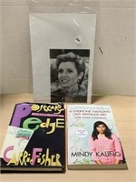 Carrie Fisher Autographed Photo & Book And Mindy