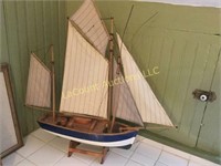 wood decorative boat with sails