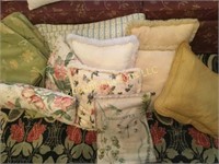assorted decorator throw pillows