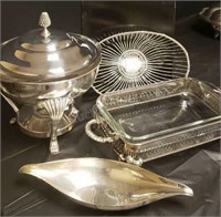 Silver plated serving pieces (4 pieces)