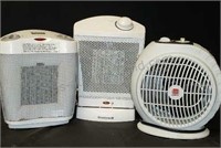 3 small electric heaters